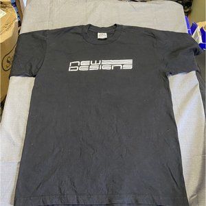 Vintage New Designs Black Graphic Crew Neck Tee Pro Athletic Large
